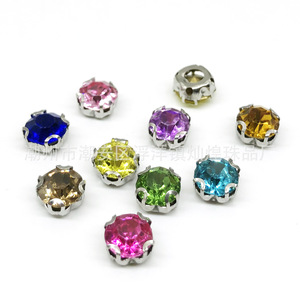 Colored Four-Claw Glass Rhinestones 6-10mm Round 16 Facets For <b>Hand</b> Sewing Wedding Dress Accessories - Product Image 3