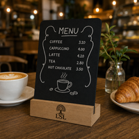 Tableau noir double face en bois avec base en bois massif, taille personnalisable, multifonction, mini tableau de menu créatif pour