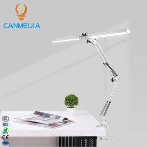 Canmeijia 24W Bàn Đèn <span class=keywords><strong>Dual</strong></span>-Đầu Gấp Mô Hình 002 Cơ Khí Cánh Tay Kẹp Gắn Ánh Sáng Chiều Dài 38Cm Đen Cáp USB LED Bảng Đèn - Product Image 1