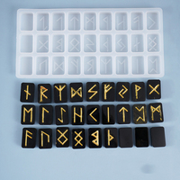 Moule en silicone pour moulage par réplication de symboles énergétiques, runes, lettres, mots, modèle de miroir, bricolage, artisanat, pendentif, bougie, fabrication de bijoux, outils
