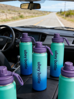 Botella Deportiva de Metal de Doble Pared de 24oz Personalizada al por Mayor, Botella de Agua para Ciclismo con Asa de Transporte Portátil