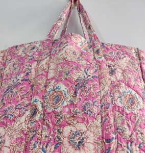 Bolso bandolera de algodón hecho a mano con dos correas, fácil de llevar, para compras, viajes, impreso, regalo, bolso de hombro de tela - Product Image 3