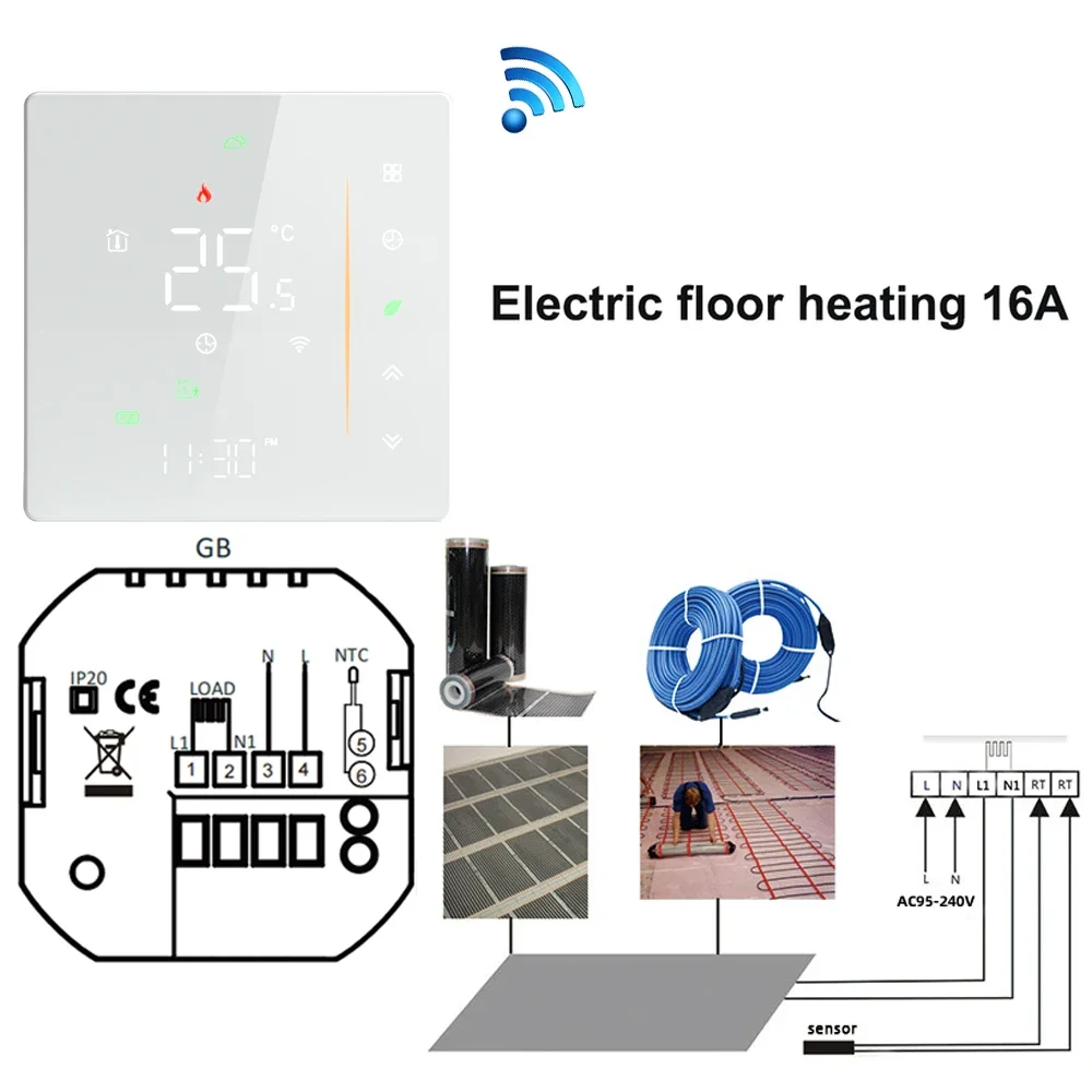 Chauffage électrique 16A - WIFI Blanc