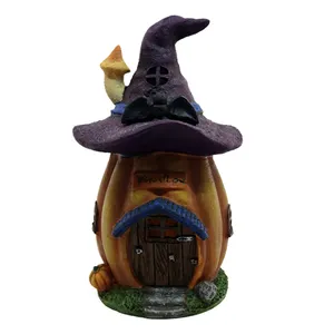 Resin Crafts Gift Table Decoration Halloween Party Home Decorate Accessories Witch Pumpkin House Decorated