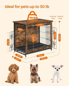 Sıcak satış Minimalist kapalı köpek kafesi için küçük/orta ölçekli köpekler nefes demir ve ahşap dekoratif mobilya - Product Image 6