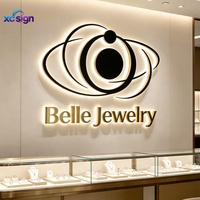 Enseigne 3D LED en acrylique personnalisée rétroéclairée, transformateur, canal en acier inoxydable, identification métallique pour façade de magasin commercial