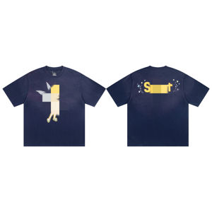 <span class=keywords><strong>T</strong></span>-shirt vintage délavé à l'acide pour hommes en gros - 100 % coton, sérigraphie vierge, style Saimt Michell Vibe American High Street, manches courtes - Product Image 6