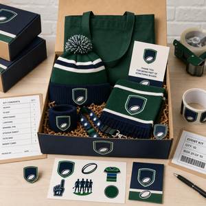 Kit Personalizado para Partidos de Rugby, Paquete de Artículos Promocionales para Fanáticos con Bufanda y Emblema, OEM/ODM - Product Image 4