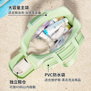 Toiletry Bag Large Capacity Dry Wet Separation Beach Travel <b>Shower</b> <b>Storage</b> Bag Rectangle Waterproof Bathroom Tote - Product Image 4