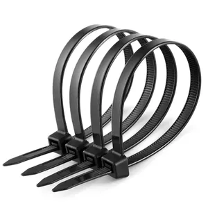 Heavy Duty Black White Color Custom Zip Ties Wire Wraps Strap Fastening Plastic Self-locking Nylon 66 Cable Ties Manufacturer