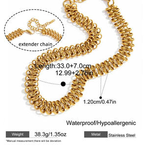 Gargantilla de Cadena Gruesa de Acero Inoxidable, Accesorio de Lujo para Vestidos de Noche para Mujer - Product Image 6