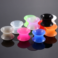 2 pièces/paire de bouchons de tunnel en silicone à double évasement pour piercing, jauge d'oreille creuse Expander Earlet Stretcher Piercing Jewelry