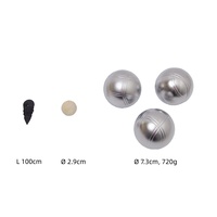 Lot de 3 boules de pétanque en acier inoxydable sablé avec sac de pétanque personnalisé pour jouer en plein air