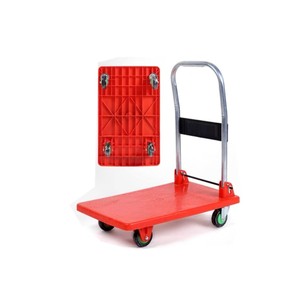 Chariot à plateforme pliable à 4 roues pour entrepôt domestique bleu, capacité 300 kg - Product Image 1