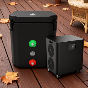 Icemend กระโจนแช่น้ำแข็งแบบพกพากระเปาะ PVC ผนังสองชั้นกลางแจ้งมีฝาปิดถังแช่เย็นทนทาน - Product Image 1