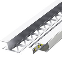 Barre lumineuse LED moderne intégrée à un profil en aluminium pour un éclairage décoratif d'ambiance sur les bords des murs
