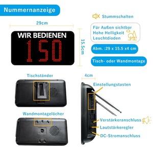 Sistema di Gestione Code Wireless a Lungo Raggio per Clienti in Attesa in Ristoranti, Ospedali, Banche, Uffici DMV, Negozi, Banconi e Uffici Postali - Product Image 5