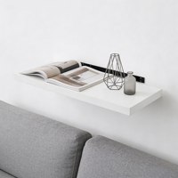 Étagères murales flottantes en bois à trois niveaux, ensemble de rangement suspendu, étagère durable renforcée en fer pour chambre, salle de bain, bureau