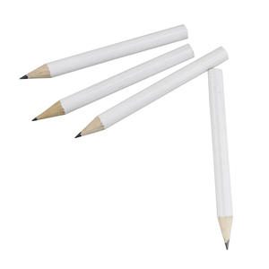 Crayons mi-carrés personnalisés pas chers avec gomme, mini-crayons de golf blancs de poche pour enfants et étudiants - Product Image 2