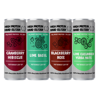 Protein Hard Seltzer Sabor Sandía y Menta, 10g de Proteína de Suero, 10% ABV, Personalizable, 330ml, Bebida Alcohólica Espumosa para Después del Ejercicio