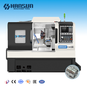 เครื่องกลึงซีเอ็นซีแนวนอนแบบแกนหมุนคู่ HANSUN HTX800-8DIY คุณภาพดี ควบคุมการทำงานระดับกลาง 4 แกน - Product Image 2
