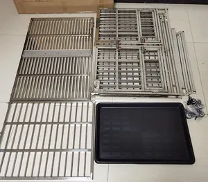 Kandang Pembawa Anjing, Stainless <span class=keywords><strong>Steel</strong></span> Dapat Dilipat dengan Pintu Makan Kandang Anjing Stainless <span class=keywords><strong>Steel</strong></span> - Product Image 5