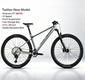 Vélo de montagne Twitter M10 en fibre de carbone 2026 avec suspension avant <span class=keywords><strong>Shimano</strong></span> <span class=keywords><strong>XT</strong></span> M8100 12 vitesses et boîte de rangement gratuite 27,5/29 pouces - Product Image 1