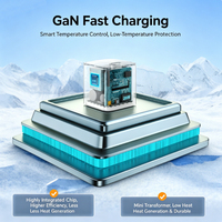 Chargeur rapide GaN transparent 20W, design mini cube de glace, protection OTP, PD pour 16/15 Pro/14 MacBook