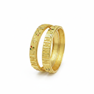 Exquisito conjunto de brazaletes finos Meenakari Royal, joyería tradicional chapada en oro elegante, ropa festiva y de boda para mujer - Product Image 2