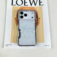 Coque de téléphone transparente antichoc et étanche avec bordure à paillettes pour iPhone 17 Air 16 15 14 Pro Max