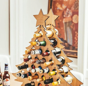 <span class=keywords><strong>Portabottiglie</strong></span> <span class=keywords><strong>a</strong></span> Forma di Albero di Natale in Legno, Calendario dell'Avvento con Conto alla Rovescia per Natale, <span class=keywords><strong>Portabottiglie</strong></span> per Casa - Product Image 3