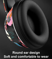 Graffiti Casque Bluetooth 5.1 DJ Casque Gamer sans fil avec micro RGB lumière LED pour enfants PC Gamer Earphone Support TF Card