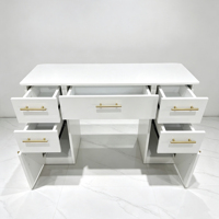 Bureau de manucure individuel sur mesure avec plateau en marbre et tiroir – Poste de travail moderne pour salon – Vente directe usine