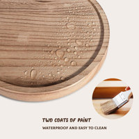 Plateau décoratif rond en bois de 10 pouces, organiseur de comptoir de salle de bain, support surélevé en bois pour savon, bougie, parfum, décoration de cuisine style ferme