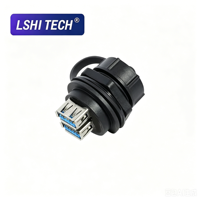 Connecteur de montage sur panneau étanche IP67 M25 double USB 3.0, prise USB circulaire industrielle