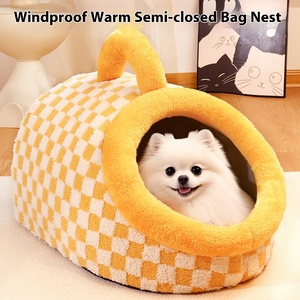 Ninho para Gatos Semiaberto Universal de Algodão PP Ecológico Moderno para Quatro Estações, Casa Quente de Inverno para Cães, Suprimentos Sólidos para Dormir de Animais de Estimação - Product Image 3