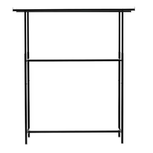 Bán buôn cửa hàng may mặc đồ đạc phù hợp 2 cách thanh Đen Chrome kim loại quần áo hiển thị đứng cho cửa hàng bán lẻ - Product Image 3