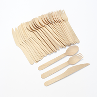 Vente en gros d'usine Ensemble de couverts jetables en bois Ensemble de couverts en bois pour restaurant