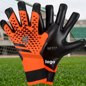 Professional Soccer Goalkeeper <b>Gloves</b> Front Palm 4mm German Latex Medius Cut And Backhand Silicon InjectThumb Wrap - Product Image 4