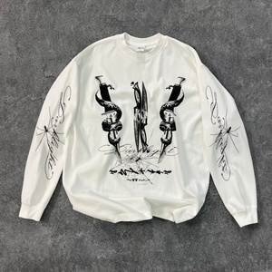 เสื้อยืดแขนยาวพิมพ์ลายใยแมงมุม ผ้าฝ้าย 100% คุณภาพสูง น้ำหนัก 305 กรัม ผลิตตามสั่ง สำหรับผู้หญิงและผู้ชาย - Product Image 1