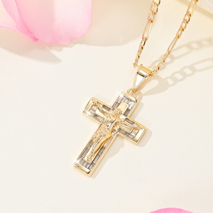 종교 목걸이 패션 쥬얼리 십자가 예수 펜던트 금도금 14k 종교 쥬얼리 목걸이 - Product Image 1