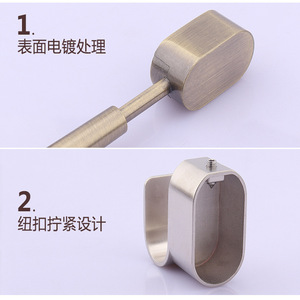 Zinc Alloy Wardrobe Corner <b>Bracket</b> Wall Mount Clothes Rod Holder 16 18 Inch Square Round Oval Rail Compatible Plated Finish - Product Image 2