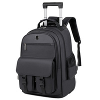 Sac à dos pour ordinateur portable imperméable pour homme et femme, polyester, motif géométrique, capacité de 20 à 39 L, noir, Oxford, sac fourre-tout pour ordinateur portable