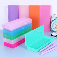 Boîte à papeterie SUNSHING à accès facile, boîtes en PP de couleur unie, boîtes à crayons en plastique de 180 mm pour les fournitures scolaires et l'organisation du bureau