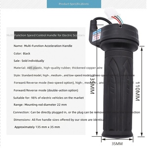 Poignée d'accélérateur <span class=keywords><strong>pour</strong></span> vélo électrique 48V avec régulateur de vitesse et contrôle de marche arrière, accessoires multifonctionnels en plastique, vente en gros - Product Image 3