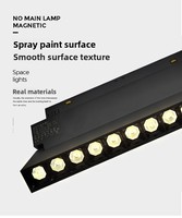 Système d'éclairage sur rail magnétique ultra-mince pour plafond, spot LED magnétique 48V 35mm