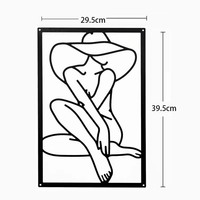 Mettre en place Décor 3d Noir Bois Ligne Peinture Art Chambre Salon Minimaliste Décor À La Maison En Bois Mur Art