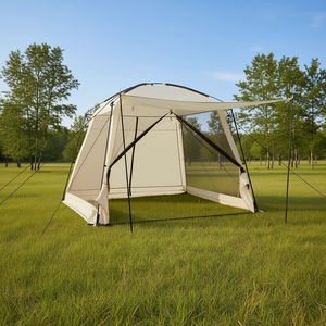 Carpa de Camping Beige de 10 x 10 Pies con Vestíbulo, Impermeable, de Tela Oxford, para Tres Estaciones - Product Image 2