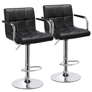 Taburetes de Bar Ajustables, Sillas de Barra de Diseño Moderno, Taburetes Giratorios con Elevación a Gas para Barra de <span class=keywords><strong>Cocina</strong></span>, Giro de 360 Grados - Product Image 1
