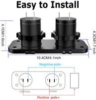 Enchufe USB Doble de 12V/24V para Montaje en Panel con Voltímetro LED e Interruptor Táctil para Auto y Barco